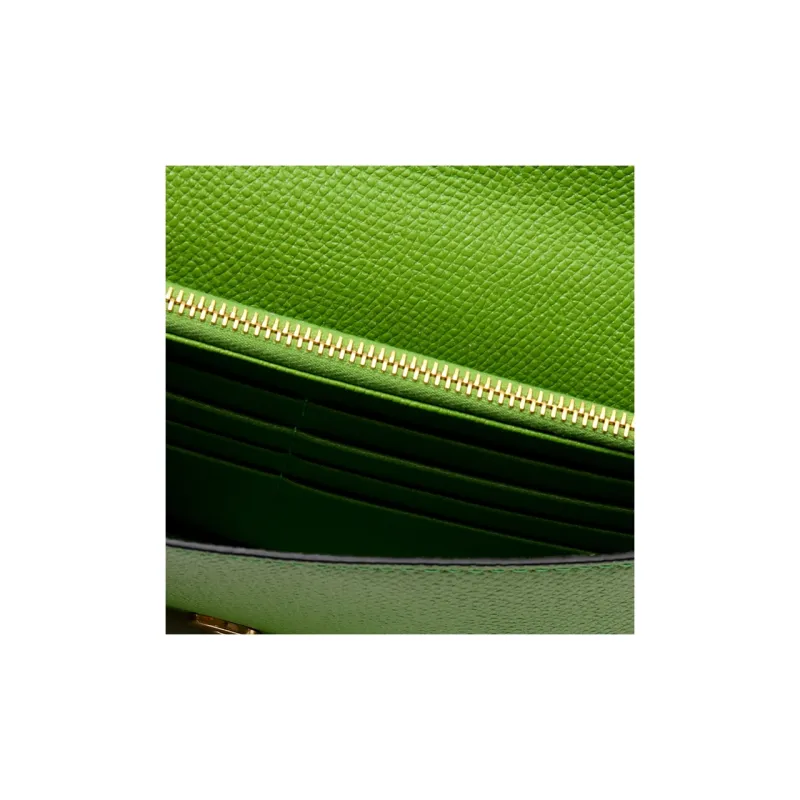 Valentino Cow Leather Portable One Shoulder Crossbody Clutch Women's Green-5