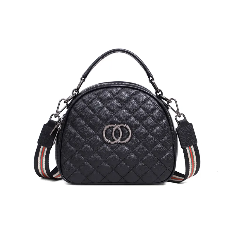 COMELY Cow Leather Patchwork Synthetic Leather Crossbody Bag Regular Women's Black-3