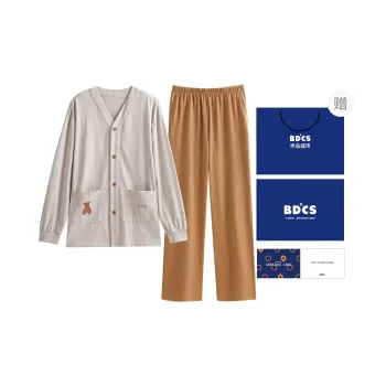 Peninsula City Pajama Set Men's Gift Box Set Light Belly Orange Gray
