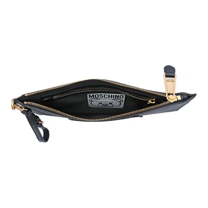 MOSCHINO PVC Clutch Women's Black-3