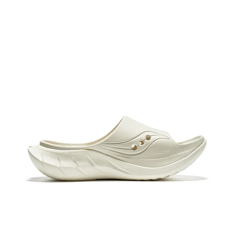 Saucony Cradle 2 EVA Slip Resistant Slide Slippers Unisex Light Gray Beige-1