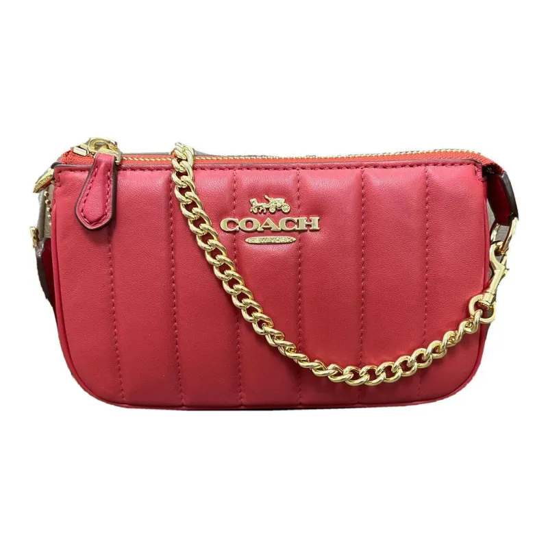 COACH Nolita Leather One Shoulder Handbag Trumpets Women's Red-1