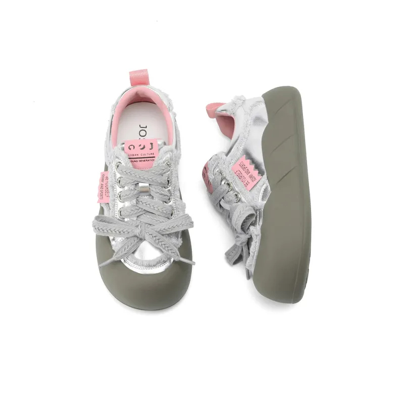 JOSINY Slip Resistant Cushioning Lightweight Breathable Low Top Skateboard Shoes White Gold/Silver Gray-4