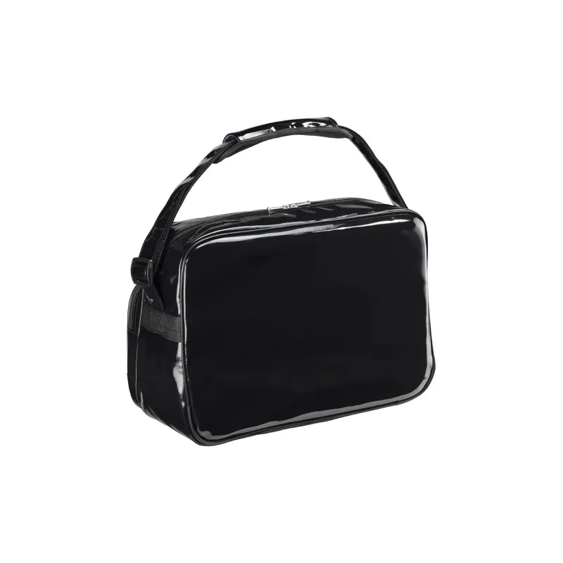 Mizuno Synthetic Leather One Shoulder Handbags Unisex Black & Gold-1