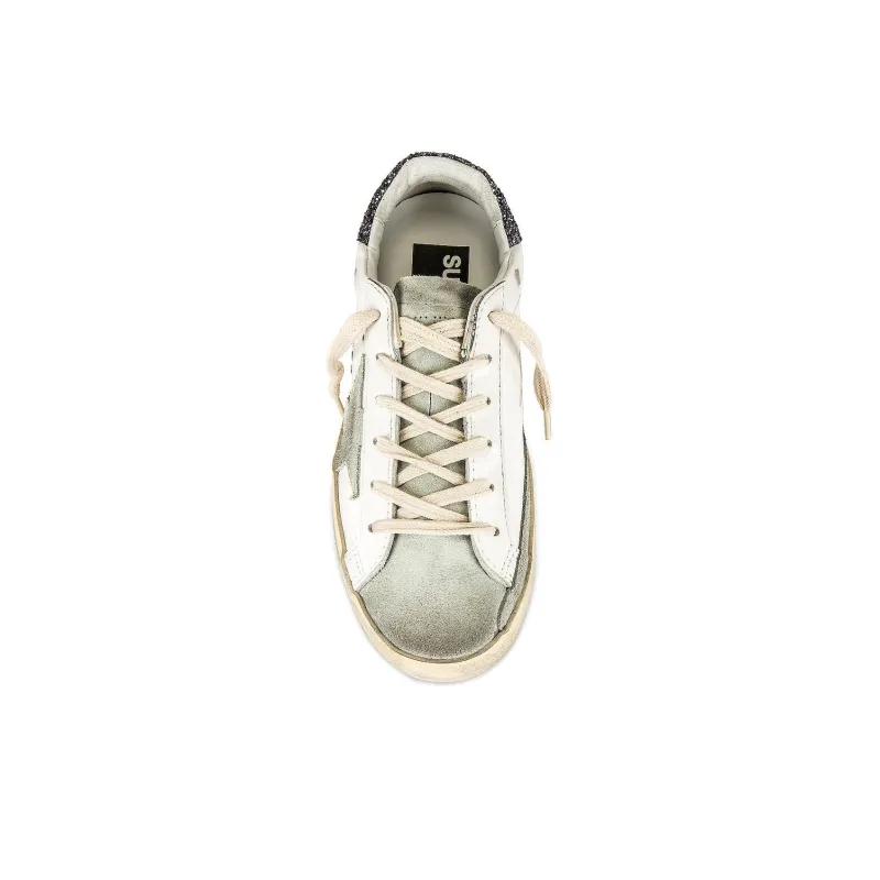Golden Goose Super Star White Dark Grey Glitter Women's-3