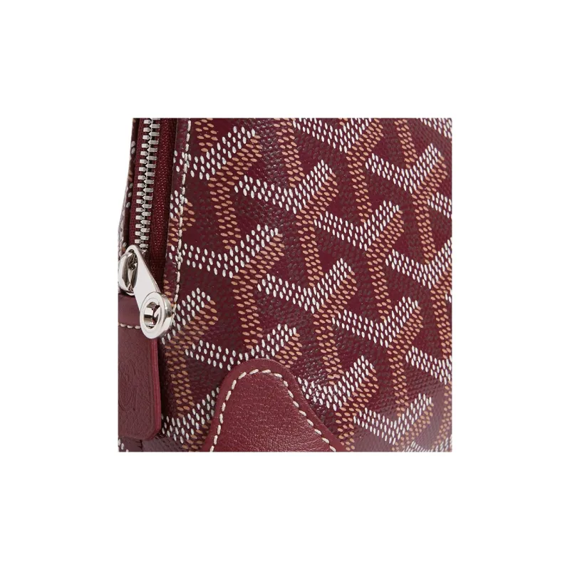 GOYARD Vendôme Canvas With Calfskin Dog Tooth Makeup Bag Women's Burgundy-3