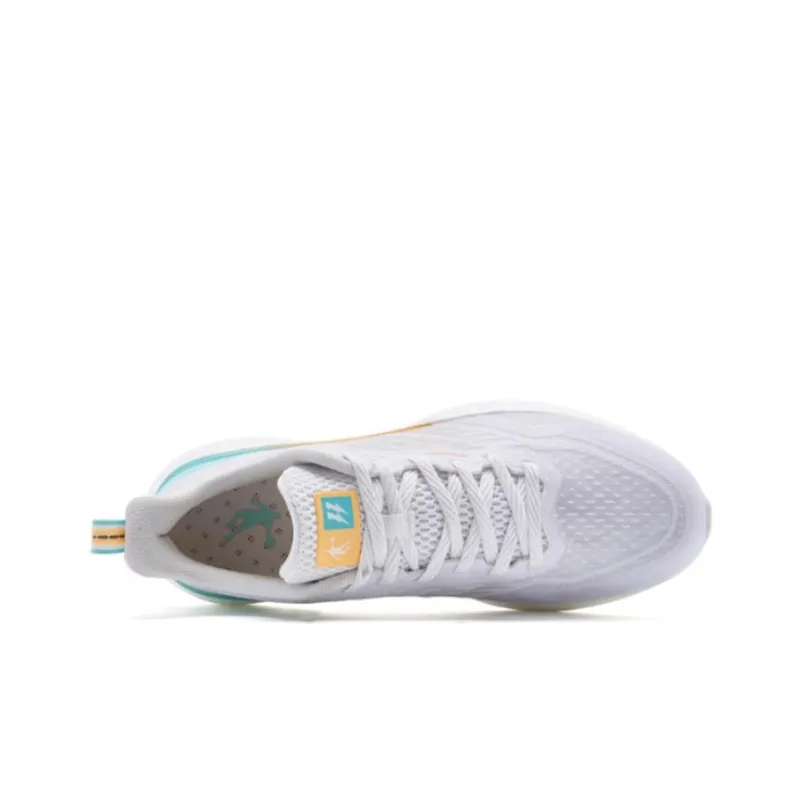 QIAODAN Popularity 11 Cushioned Slip Resistant Low Top Running Shoes Men's White/Orange-2