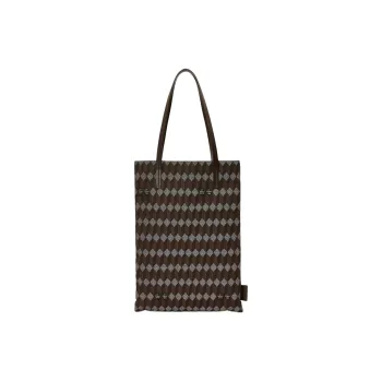 AU DEPART Jacquard With Calfskin Handbag Shoulder Bag Women's Chocolate