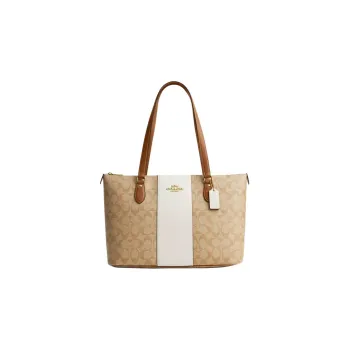 COACH Gallery Canvas Tote Bag, Shopping Bag, Shoulder Bag, Handbag Large Size Women's Light Khaki