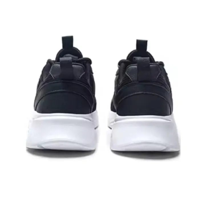 QIAODAN Cushioned Wear Resistant Lightweight Low Top Running Shoes Men's Black White-3