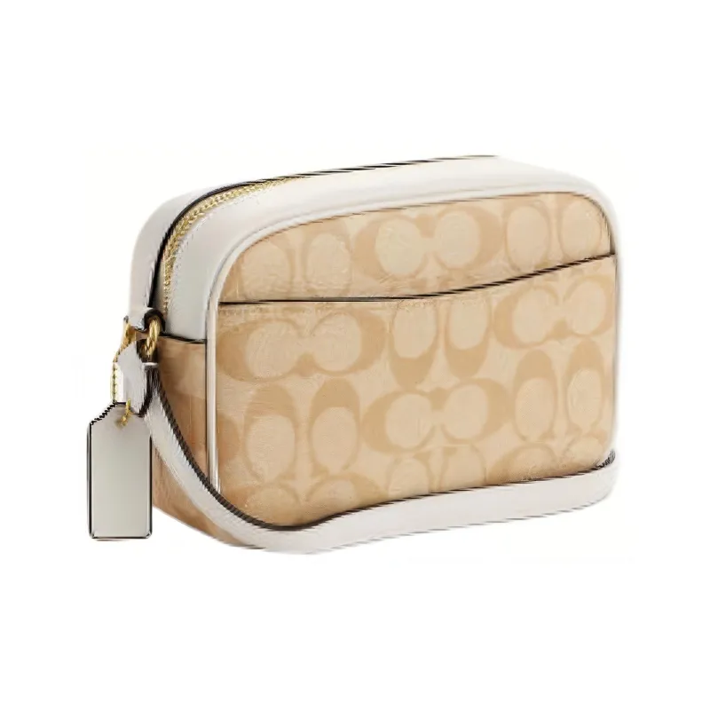COACH Jamie Canvas With Leather Camera Bag, Shoulder Bag, Crossbody Bag Mini Women's Light Khaki With Chok Color-1