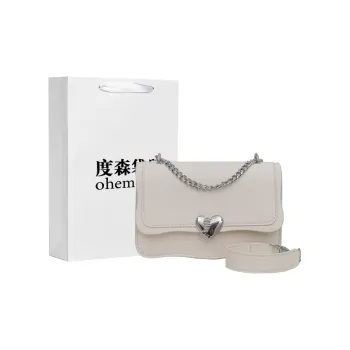 Dusen Kangaroo PU Crossbody Bag, Shoulder Bag Women's White/Pink/Silver/Black