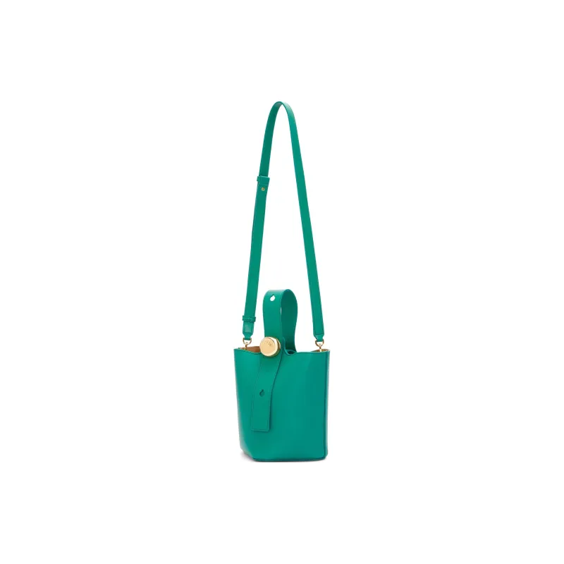 LOEWE Cow Leather Bucket Bags Shoulder Bag Crossbody Bag Handbag Mini Women's Emerald Green-4