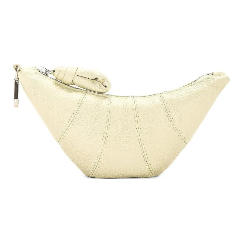 Lemaire Grain Leather Croissant Bag Croissant Bag Croissant Bag Wallet Regular Women's Gray Yellow-1