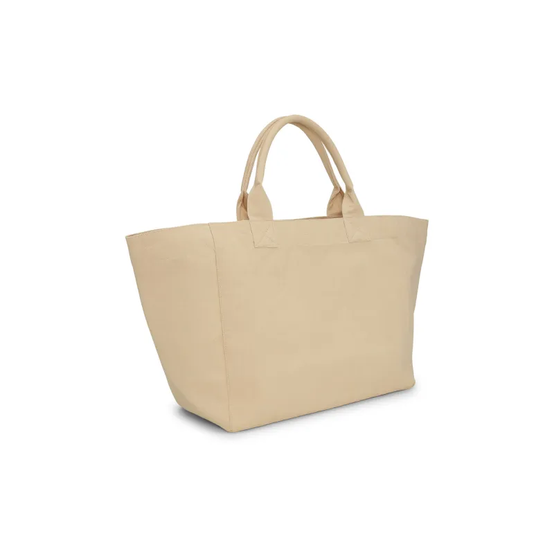 GANNI Recycled Cotton Tote Bag Shopping Bag Handbag Large Size Women's Cream-1