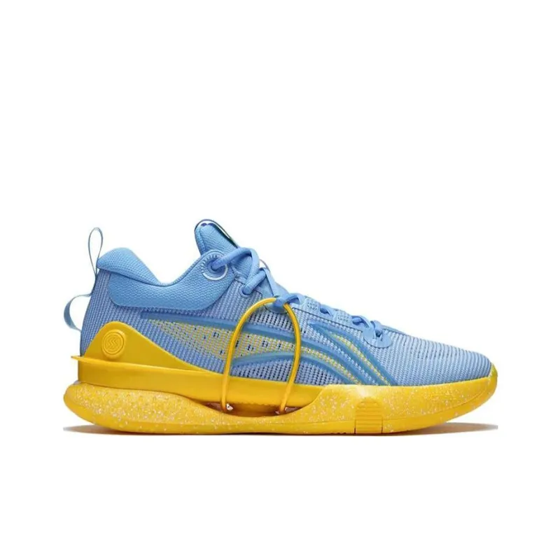 LiNing Speed 8 Premium Cushioning Anti Slip And Wear Resistant Low Top Basketball Shoes Men's Blue Yellow-1