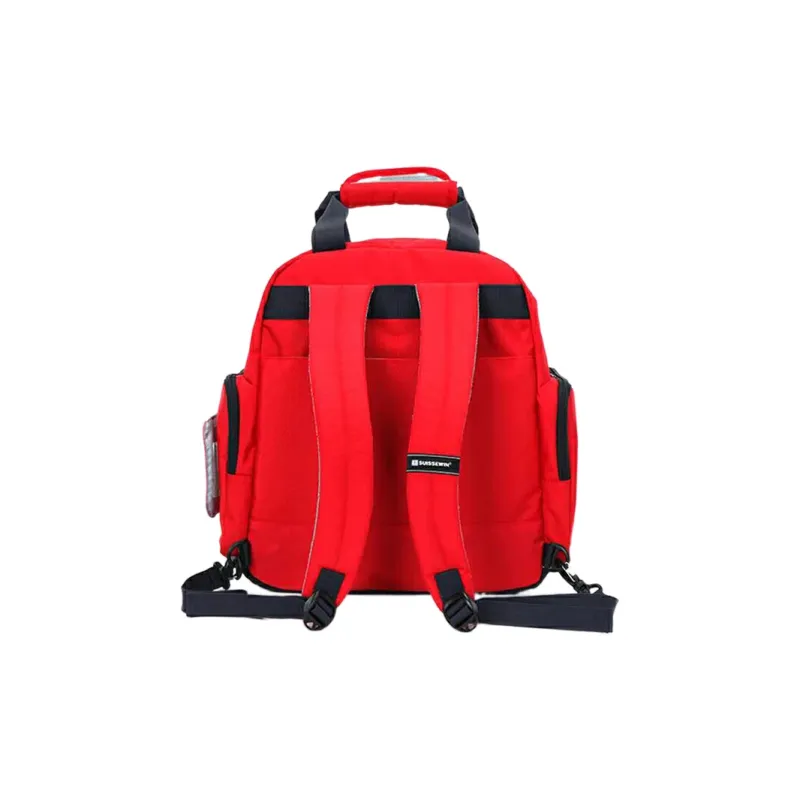 SUISSEWIN Polyester Mommy Bag Portable Backpack Regular Unisex Black/Red-9