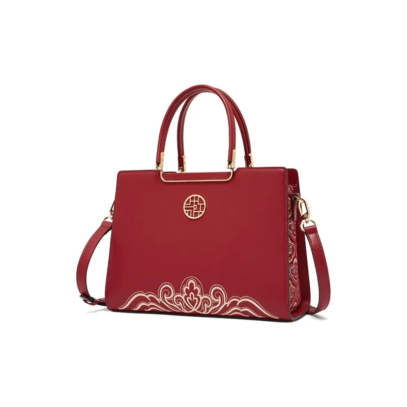 Geshiman Cow Leather Crossbody Handbags Regular Women's Ecru/Black/Apricot/Royal Blue/Burgundy-15