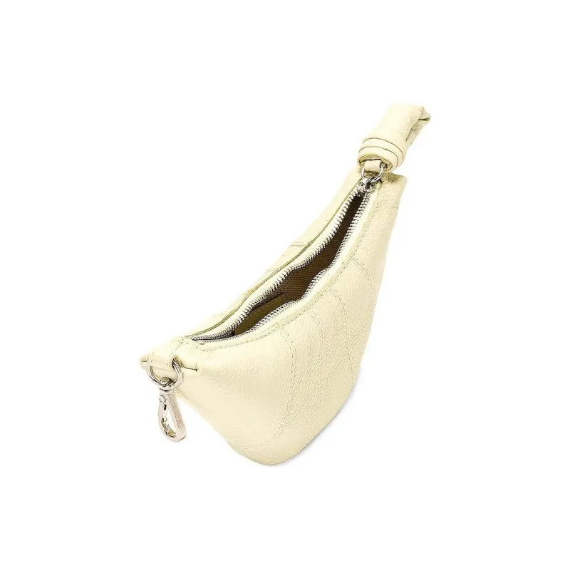 Lemaire Grain Leather Croissant Bag Croissant Bag Croissant Bag Wallet Regular Women's Gray Yellow-4