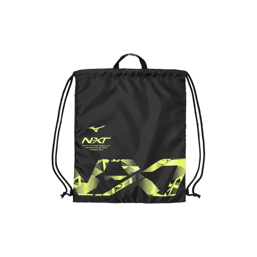 Mizuno Polyester Backpack Unisex Black Yellow