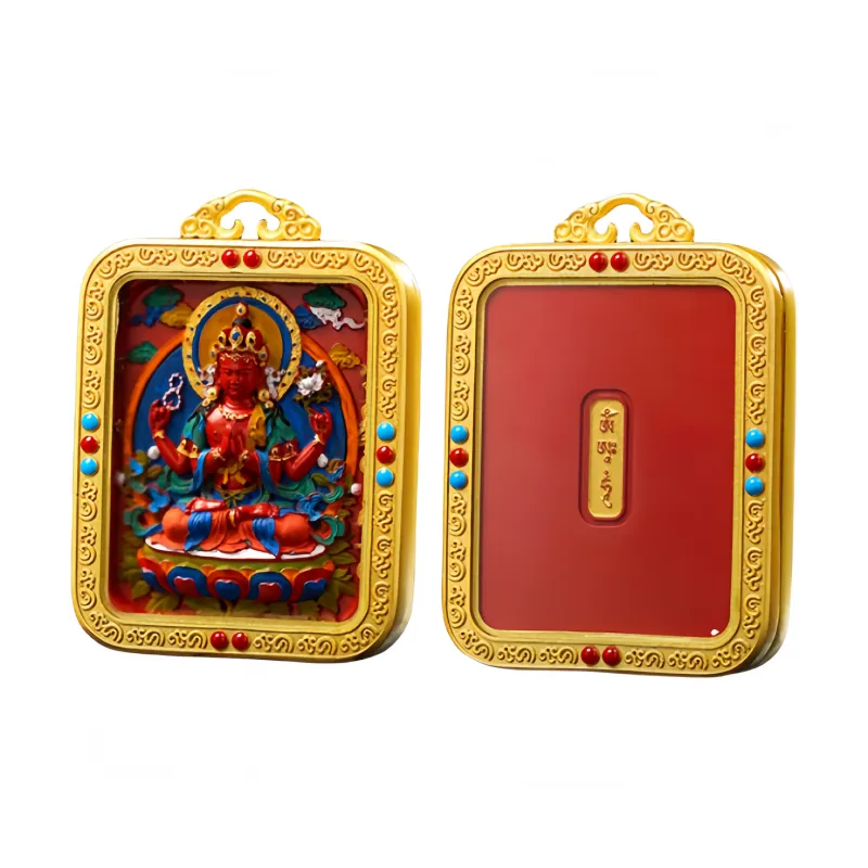 Xifeng Building Cinnabar Jade Pendants Unisex-3