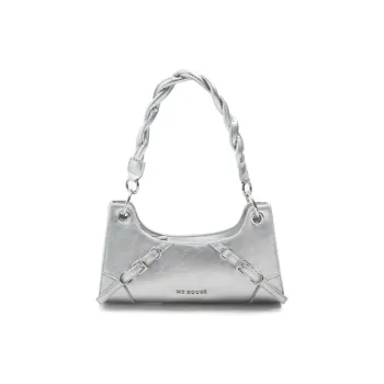 MZ HOUGE PU Shoulder Bag Women's Silver/Black