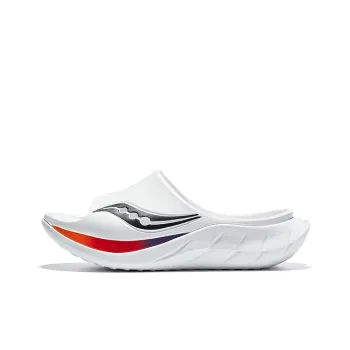 Saucony Cradle 2 EVA Cut Out Slip Resistant Slide Slippers Unisex White Orange Black