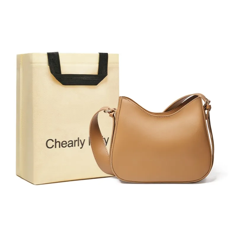 Chearly Kitity Synthetic Leather Saddle Bag, Shoulder Bag Medium Size Women's Classic Black/Coffee/Khaki-4