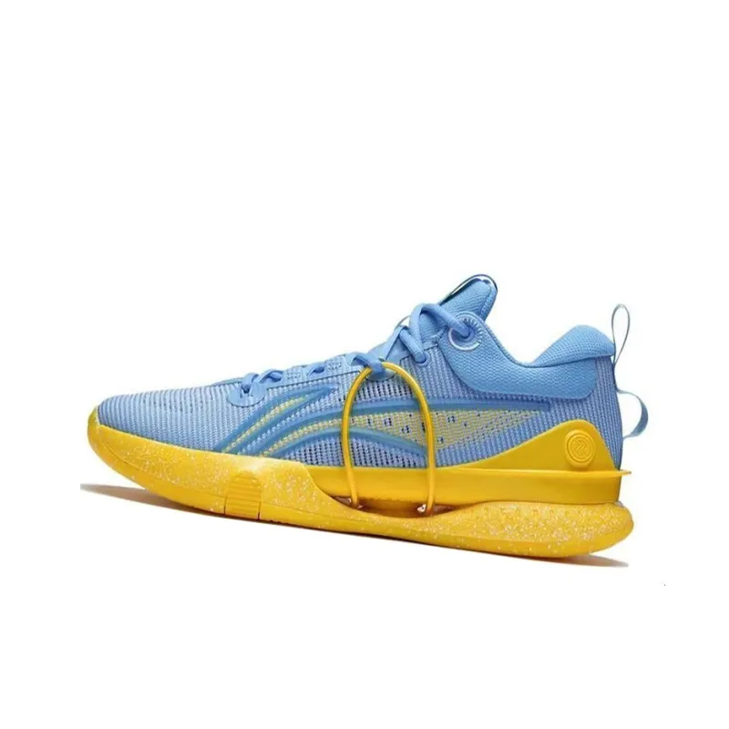 LiNing Speed 8 Premium Cushioning Anti Slip And Wear Resistant Low Top Basketball Shoes Men's Blue Yellow-2