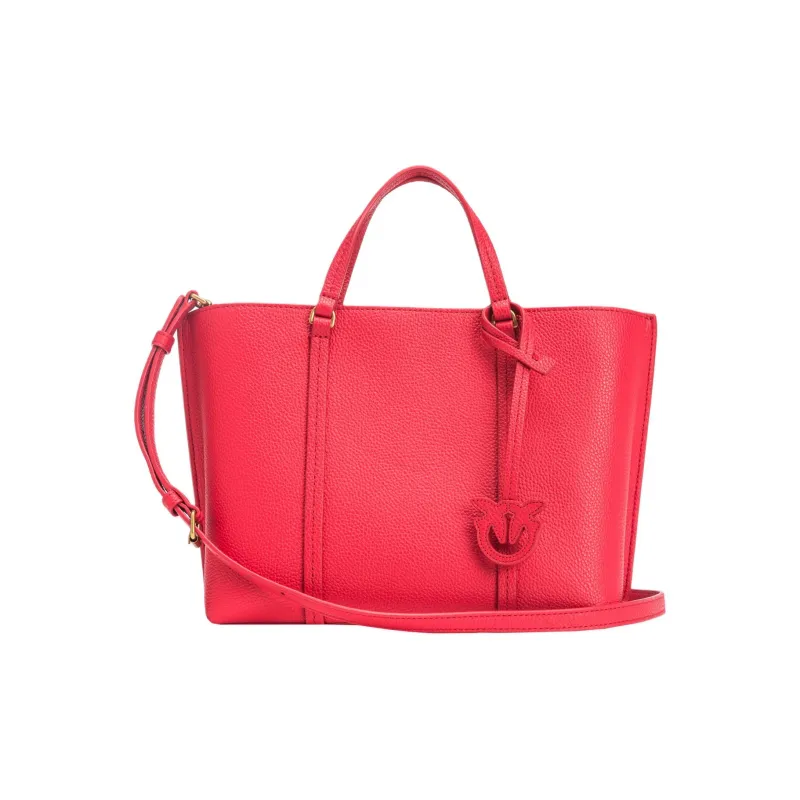 PINKO Leather Tote Bag Shopping Bag Handbag Women's Red-1