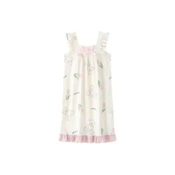 OEING Nightgown Women's White Pink
