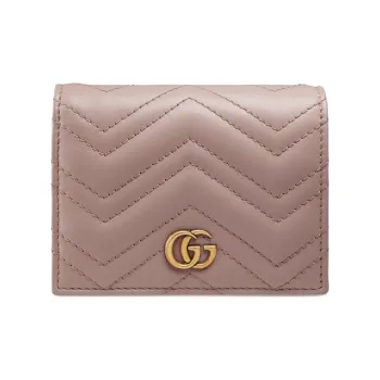 GUCCI GG Marmont Leather Wallet With Coin Pocket And Card Holder Women's Nude