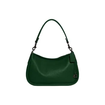 COACH Cary Pebbled Leather Shoulder Bag, Handbag, Shoulder Bag Women's Deep Pine Green