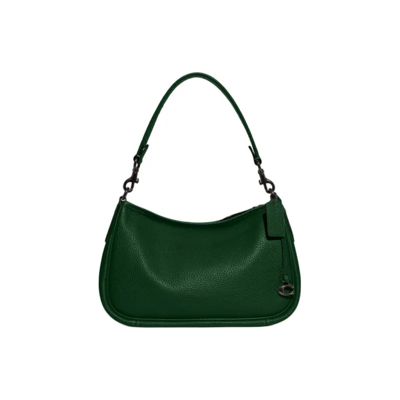 COACH Cary Pebbled Leather Shoulder Bag, Handbag, Shoulder Bag Women's Deep Pine Green-0