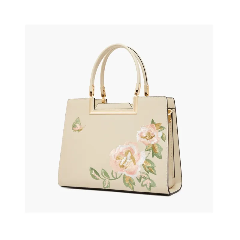 Geshiman Cow Leather One Shoulder Handbags Medium Size Women's White/Apricot/Royal Blue/Burgundy-0