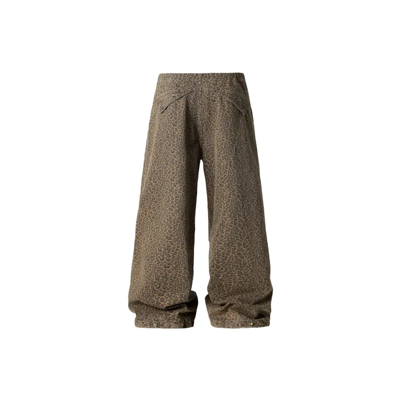 JHYQ Casual Pants Unisex Leopard Print Green-1