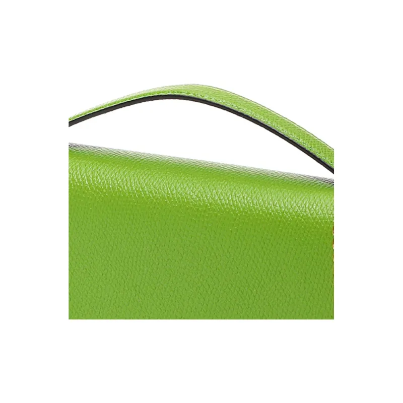 Valentino Cow Leather Portable One Shoulder Crossbody Clutch Women's Green-4