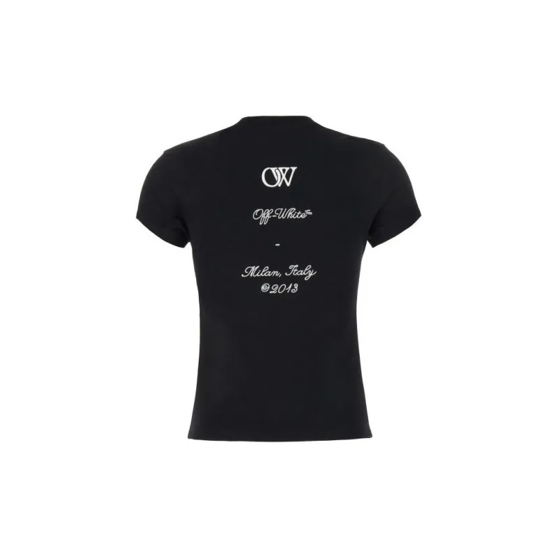 OFF-WHITE Logo Embroidered Crewneck T-Shirt-1