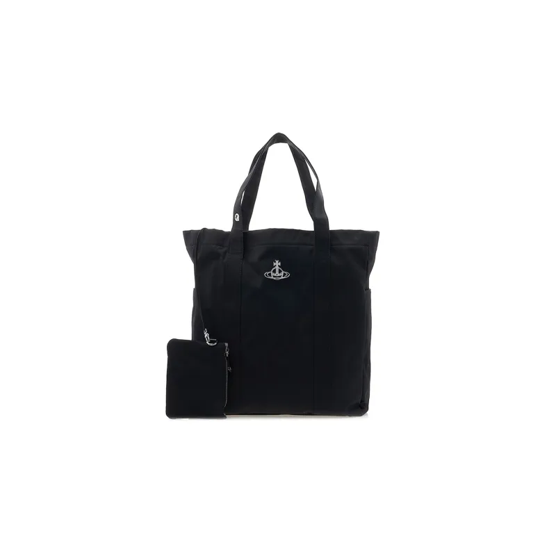 Vivienne Westwood Recycled Nylon Tote Bag Shopping Bag Handbag Regular Women's Black-1