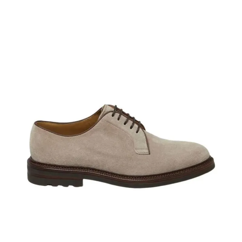 Brunello Cucinelli Round Toe Lace Up Derby Shoes-1
