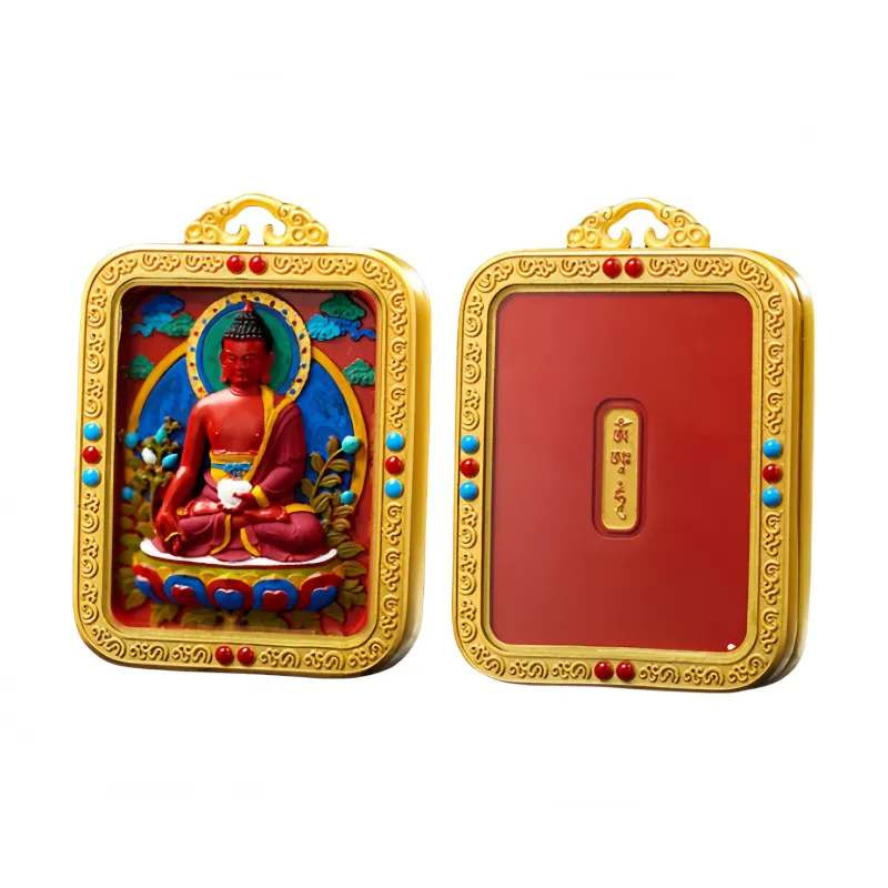 Xifeng Building Cinnabar Jade Pendants Unisex-14