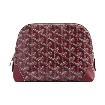 GOYARD Vendôme Canvas With Calfskin Dog Tooth Makeup Bag Women's Burgundy