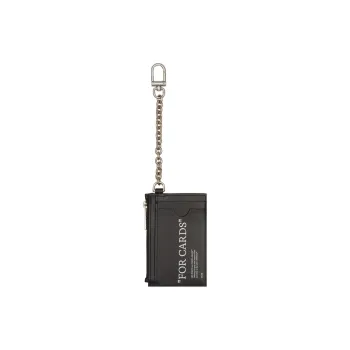 OFF WHITE Quote Bookish Key Ring Card Case Black