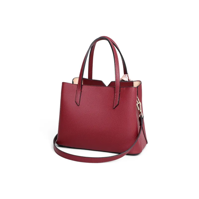 COMELY Cow Leather With Synthetic Leather Bride's Shoulder Bag Handbag Women's Burgundy-4