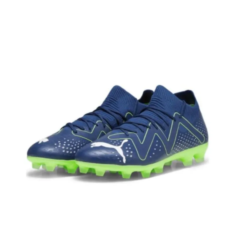 PUMA Future Match HG Rubber Short Studs Anti Slip Wear Resistant Soccer Shoes Men's Blue Green-2