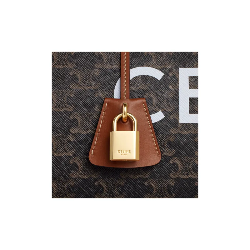 CELINE Fabric With Cow Leather Shoulder Bag, Crossbody Bag, Handbag, Travel Bag Medium Size Women's Tawny-3