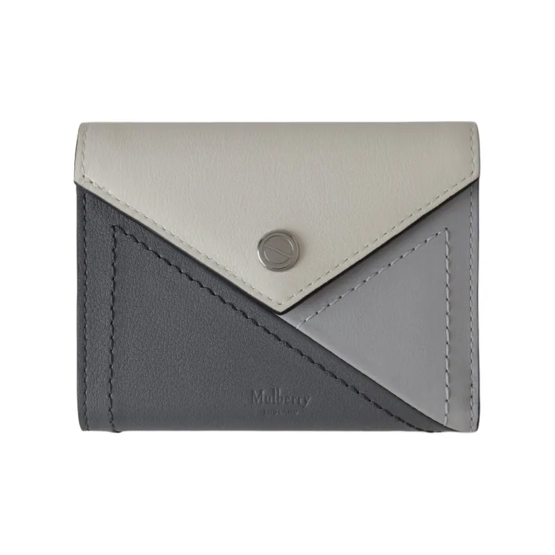 Mulberry Calfskin Wallet Medium Size Women's Charcoal Gray-0