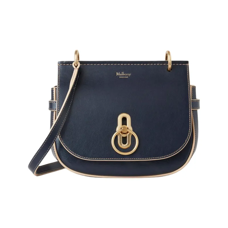 Mulberry Vegetable Tanned Cow Leather Crossbody Bag Shoulder Bag Women's Dark Marine Blue-0