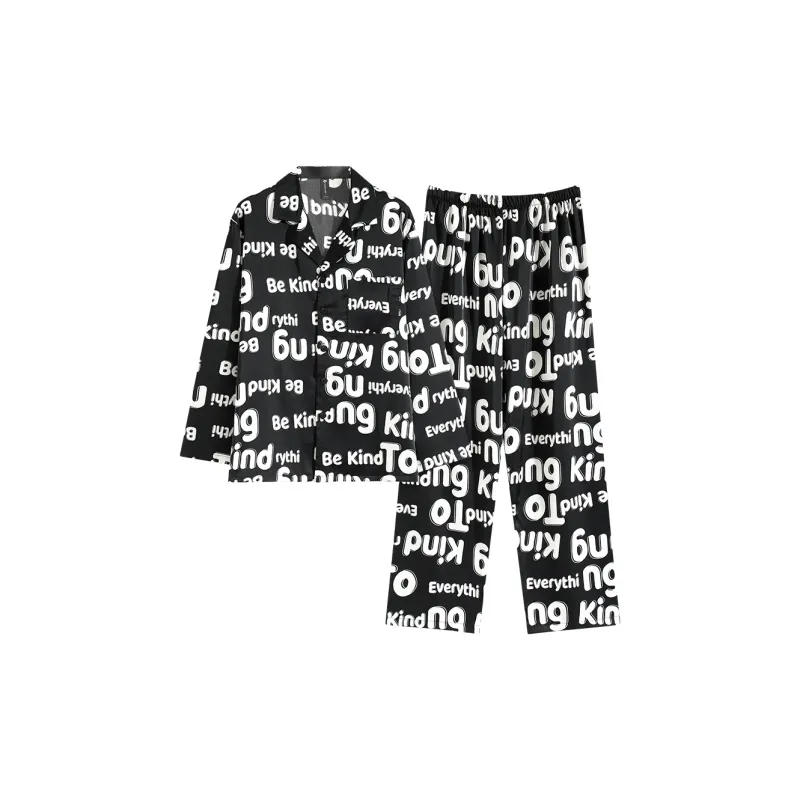 FOREVER 21 Pajama Set Men's Black-1