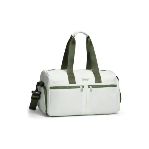LOVERPUSS Nylon Gym Bag Yoga Bag Travel Bag Medium Size Unisex Beige Green